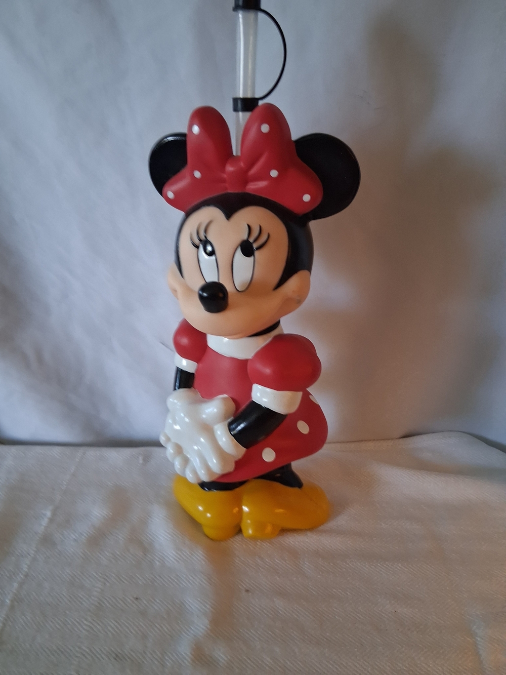 Minnie Mouse Styled Drinking Cup With Straw  Red, Black, White, Yellow